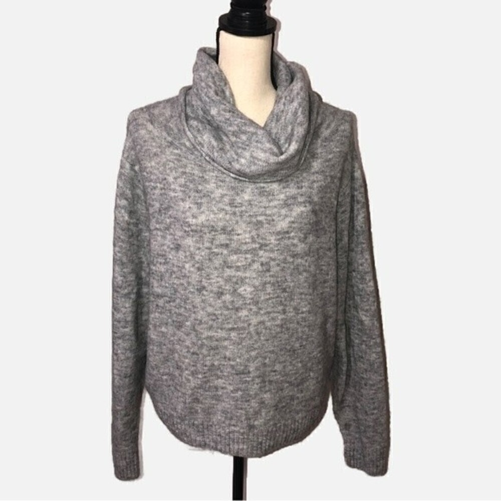 Mohair Blend Cowl Neck Gray Sweater Size Small H&M